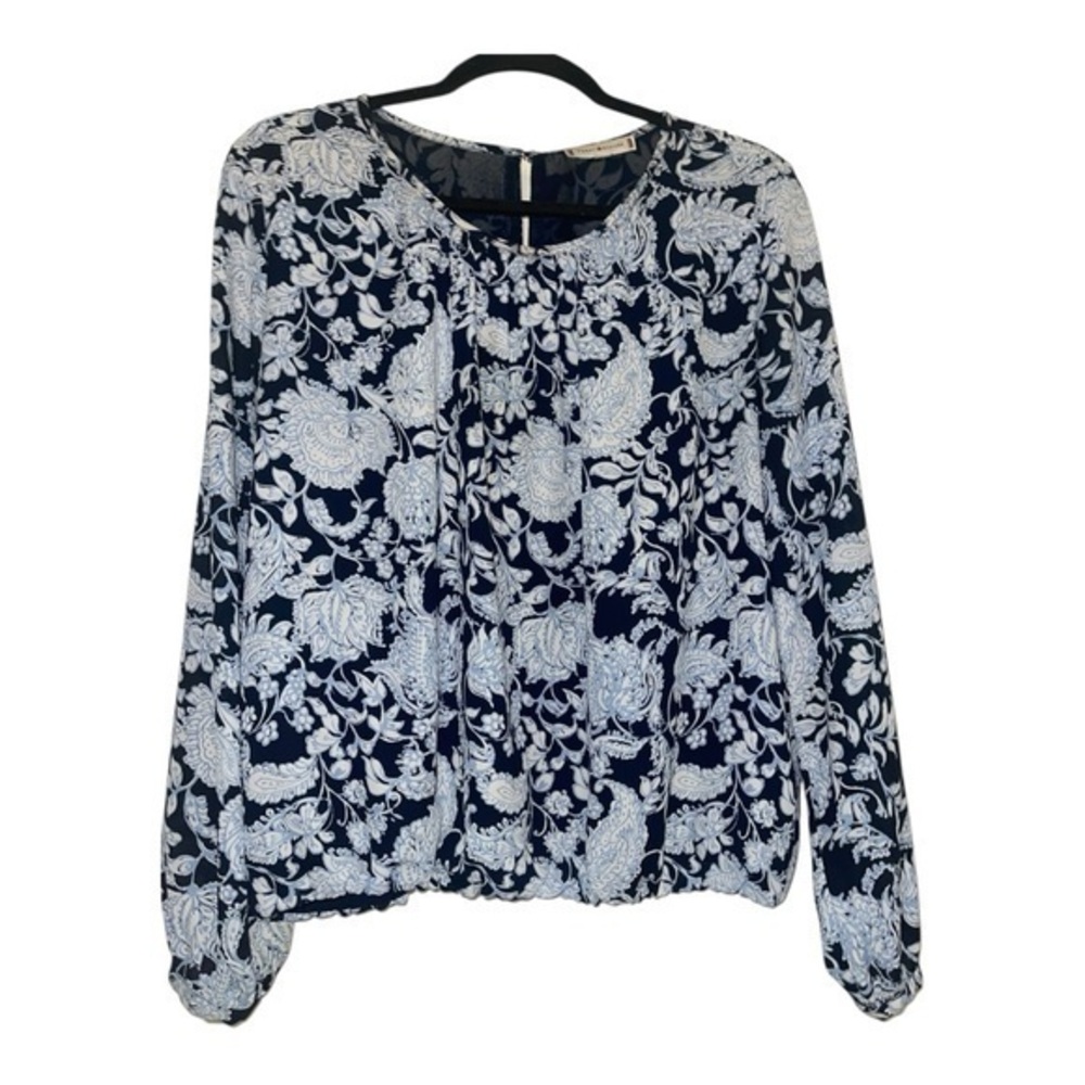 Tommy Hilfiger Navy and White Floral Blouse